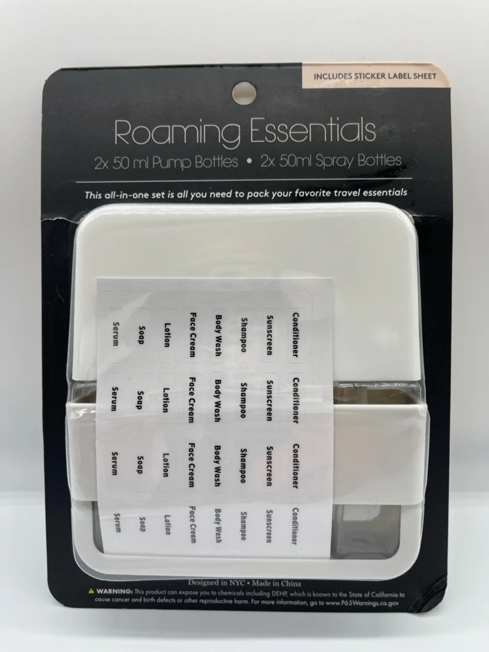 TSA-Approved 4pc Mini Travel Bottle Set - White